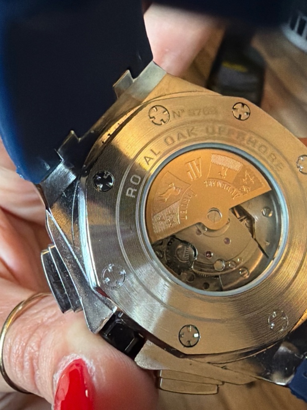 Audemars Piguet Silver Case Navy Dial Men's Chronograph Watch - Picture 6 of 6